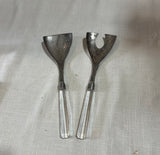 Pair of Lucite and Silver Serving Utensils