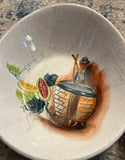 Porcelain Skillet, Dipping Dish, Vintage Appetizer Set With Wooden Handles- Set of 6