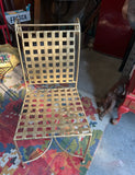 Gold Painted Checker Back Chair