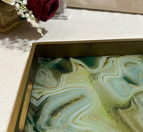 Geode Agate Gold Decorative Tray