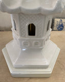 1960s Large Pagoda Ceramic Asian Lamp