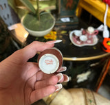 Miniature Vintage Asian Style Vase With Woman and Fan Design