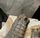 Vintage Gold Metal and Crystal Small Basket Style Wall Sconces