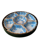 1970s Blue Flowers Serving Dish