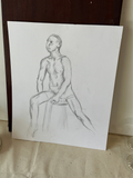 Male Model Nude Posed Drawing