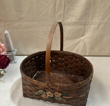Hand Woven Basket With Flower Details