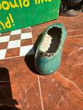 Ceramic Teal Woman's Flat Shoe Sculpture