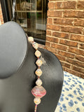 African Paper Beaded Pink Necklace