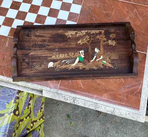 Wooden Carved and Painted Tray