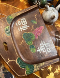 Wooden Asian Antique Crumb Catcher & Silent Butler- 2 Pieces
