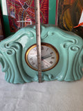 Art Deco Teal Ceramic Detailed Table Clock