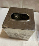 Vintage Etched Mirrored Silver Tissue Box Cover