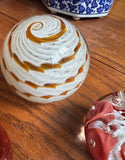 Collection of Orange and Red Glass Paperweights- Set of 4