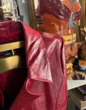 Red Leather Trench Coat Style Jacket- R2R Size L
