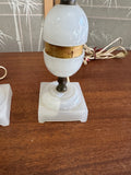 Vintage Pair of Marble Small Table Lamps