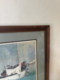 Signed and Framed Seascape Painting of Boat