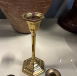 Trio of Brass Candlestick Holder With Spiral Accents