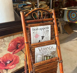 Vintage Standing Bamboo Magazine Rack