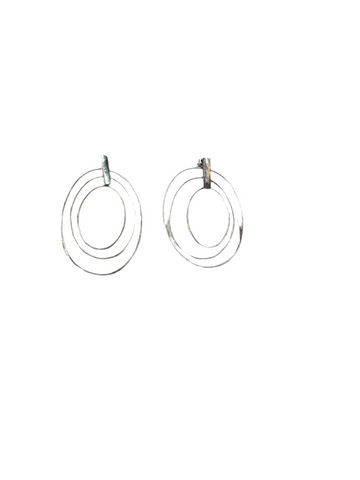 Pair of Sterling Silver Multiple Hoop Earrings