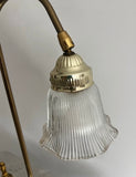 1970s Brass Tulip Style Lamp With Glass Shade