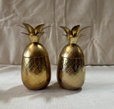 Pair of Brass Pineapple Candleholder Cups With Straw Holes
