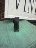 Hand Carved Black Stone Owl Sculpture
