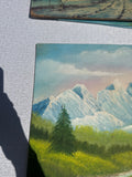 Mountains and Creek Landscape Painting on Canvas, Signed by Artist