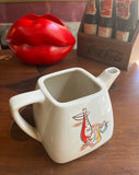 Vintage White Ceramic Square Teapot