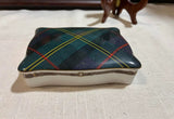 Vintage Ralph Lauren Wedgwood Green Plaid Ceramic Box With Gold Equestrian Motif Details