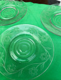 Collection of Small Etched Floral Glass Plates- Set of 10