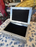Vintage Silver Etched Wooden Box
