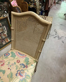 Gold Canned Back Chair With Floral Cushion