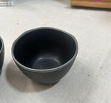 Pair of Small Handmade Black Pottery Bowls