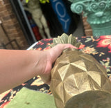 Wooden Carved Geometric Pineapple Gold Sculpture