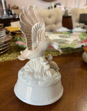 Vintage Ceramic White Duck and Duckling Music Box- Condition Issues