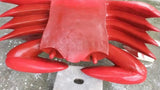 Red Painted Wooden Carved Vintage Crab Style Coffee Table Base