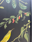 Hand Painted and Signed by the Artist Black Foliage Screen Divider