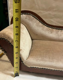 Champagne Colored Velvet, Upholstered Pair of Miniature Chairs