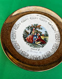 Vintage St. Petersburg Colonial Style Plate With a Gold Rim
