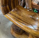 1970s Pedro Friedeburg Hand Foot Chair Heavy Solid Wood