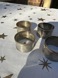 Silver Metal Napkin Rings- Set of 4