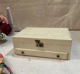 1970s Red Lined Jewelry Box With Compartments and Latch