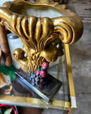 Hollywood Regency Gold Chalkware Vase