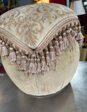 Vintage Pouf With Tassel Design, Extra Seating, Needs Upholstery