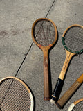 Collection of Vintage Miscellaneous Wooden Tennis Rackets- set of 5