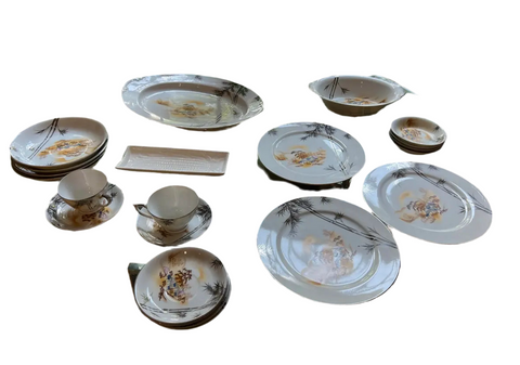 Collection of Asian Style Plates and Serving Pieces- Set of 21