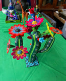 Vintage Wooden Mexican Alebrije Cactus Sculpture