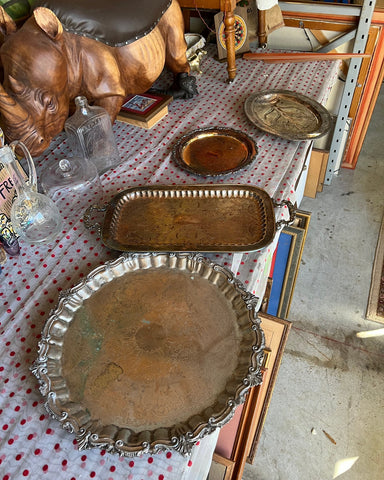 Set of 4 Vintage Silver Plated Serving Trays