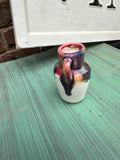 Small Ceramic Colorful Vase With Gold Accents