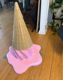 Oversized, Fiberglass, Melting, Hot Pink Ice Cream Cone